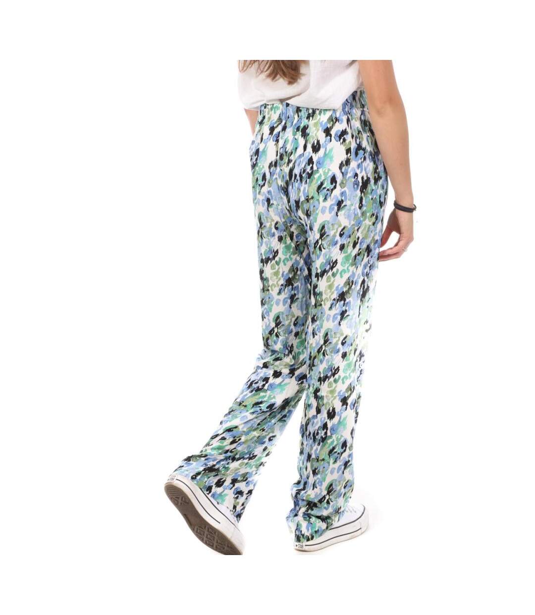 Pantalons ample vert/bleu femme vero moda wide-2
