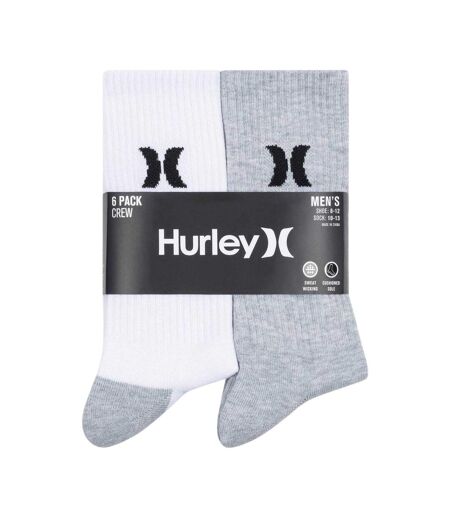 Pack Of 6  Mens Crew Socks  Multicoloured Hurley