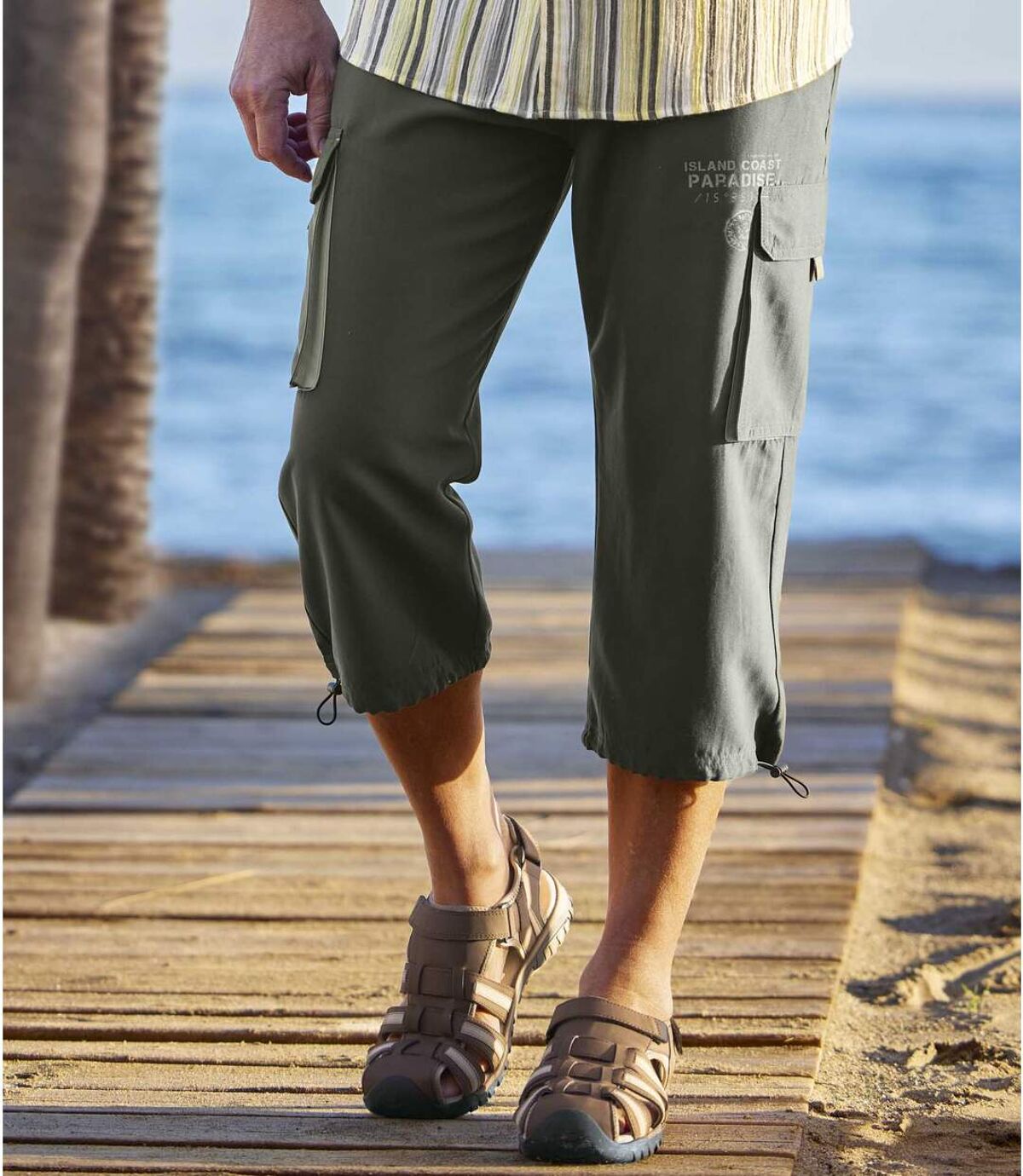 Trojštvrťové kapsáčové nohavice z mikrovlákna Atlas For Men