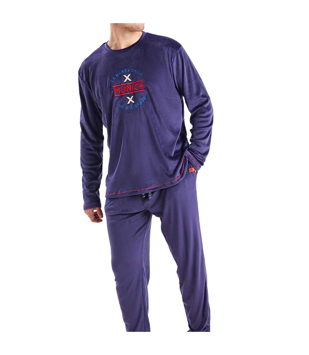 Long sleeve velvet pajamas MUEP0250 men-2