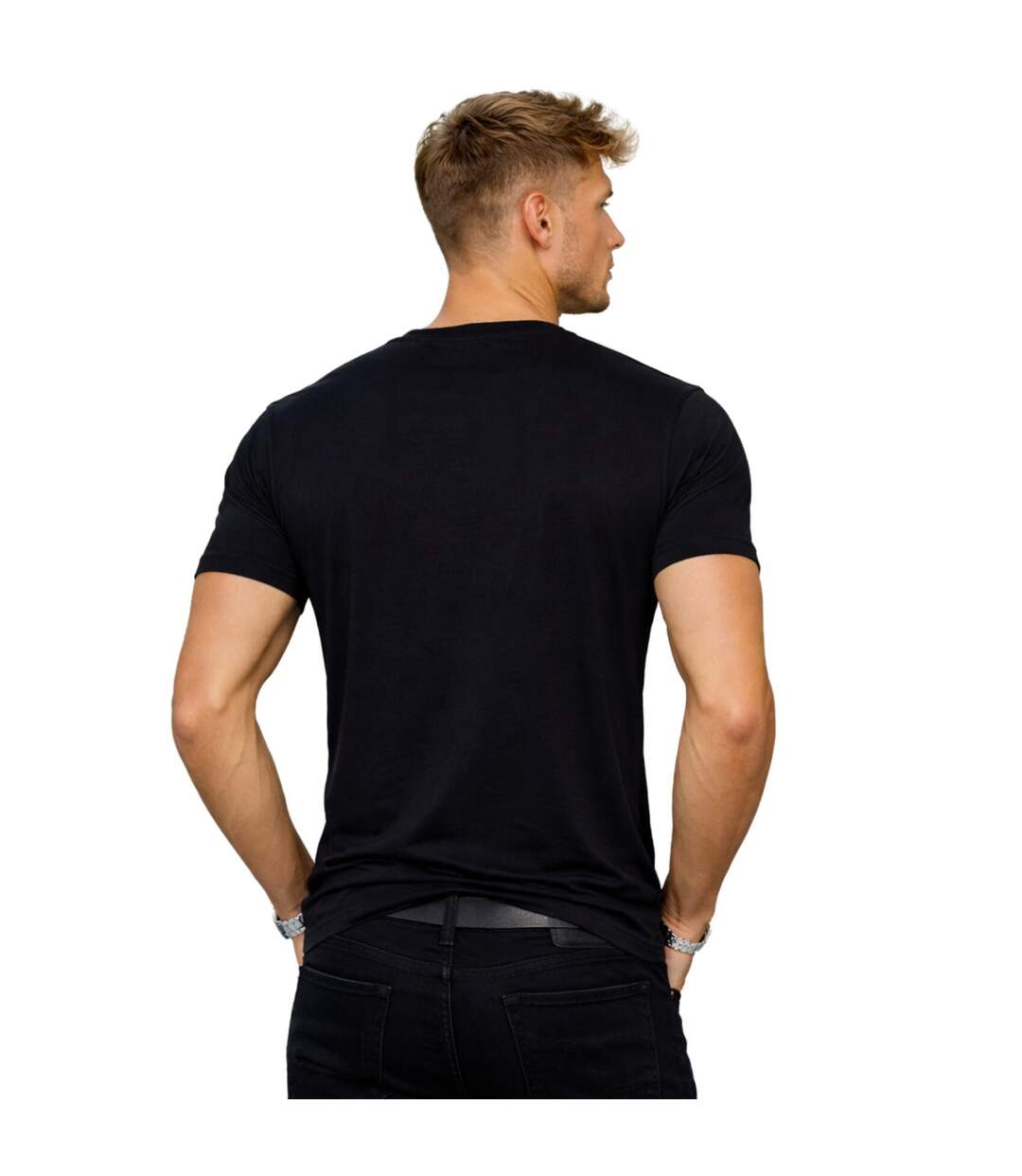 T-shirt homme col rond en jersey 140grm imprimé devant Log5 Vondutch-3