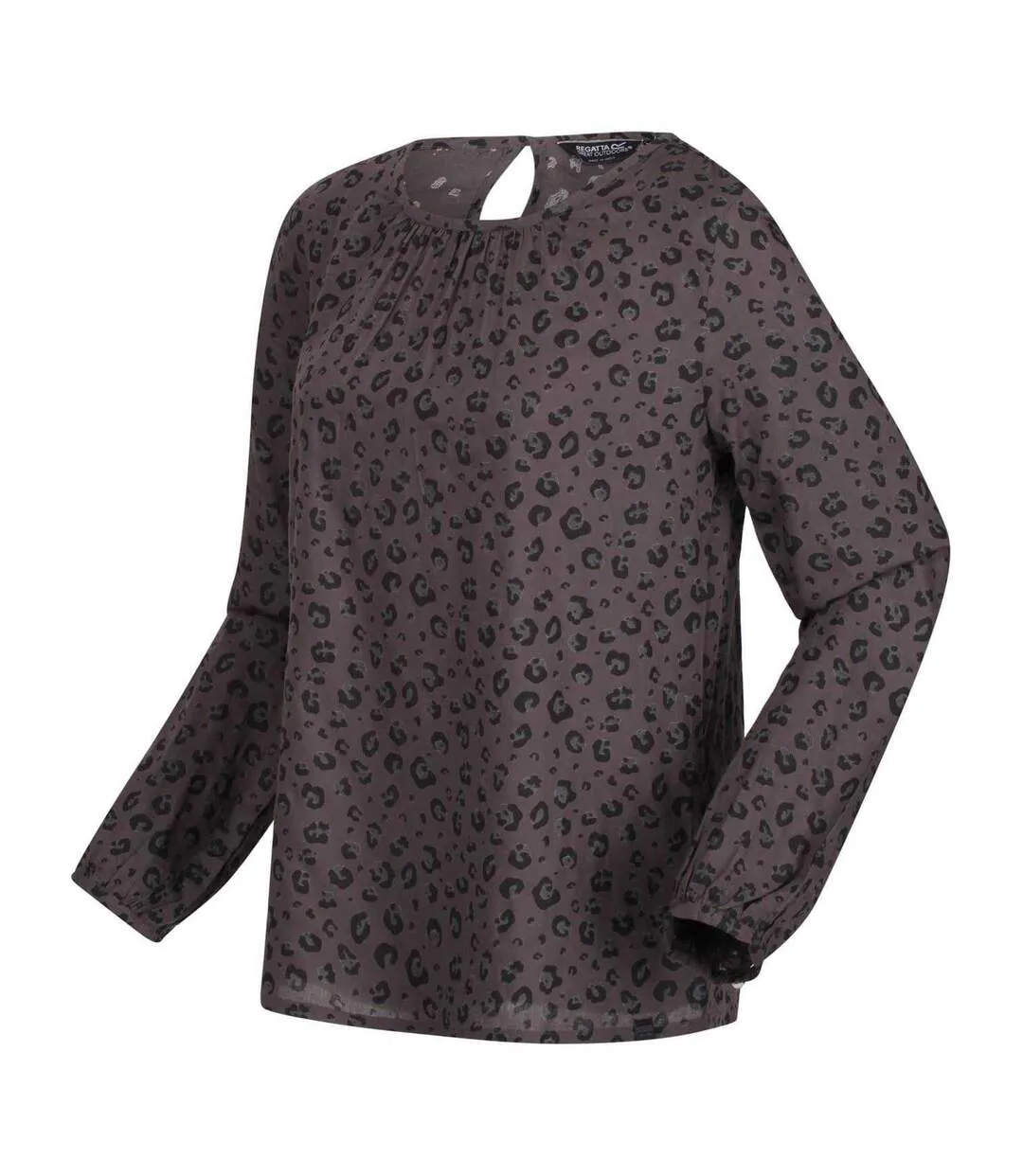 Blouse Manches Longues Motif/style Imprimé Léopard Hadria Femme Noir Imprimé Léopard Regatta-3