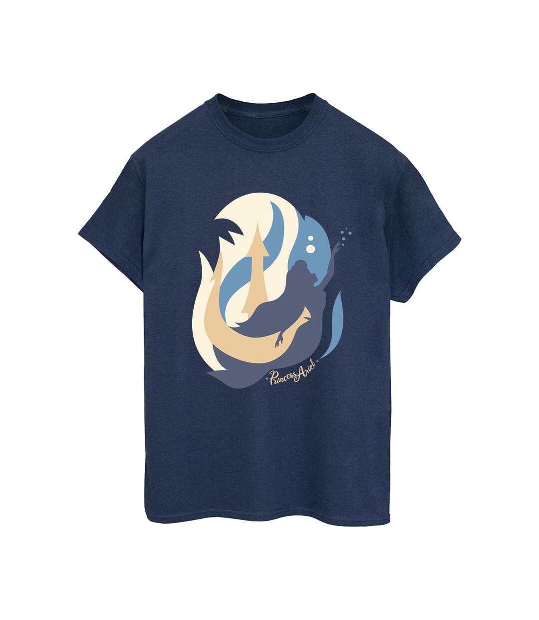 Disney T-shirt boyfriend en coton Femme/Ladies The Little Mermaid Colour Silhouettes (Bleu marine) - UTBI30948-1