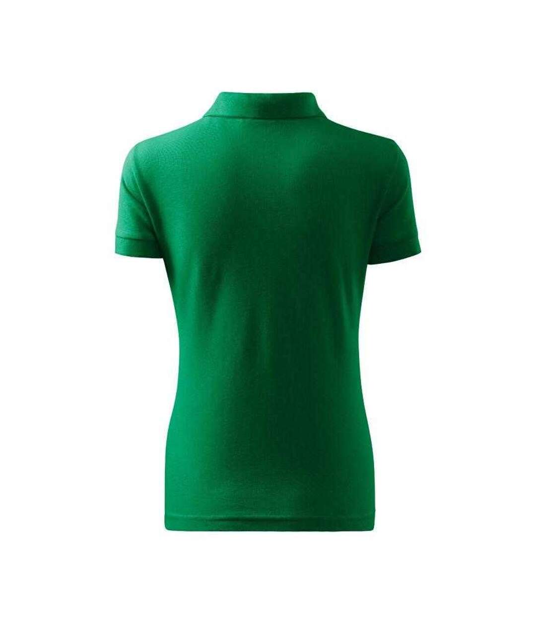 Womens/ladies Cotton Polo Shirt Green Malfini-2