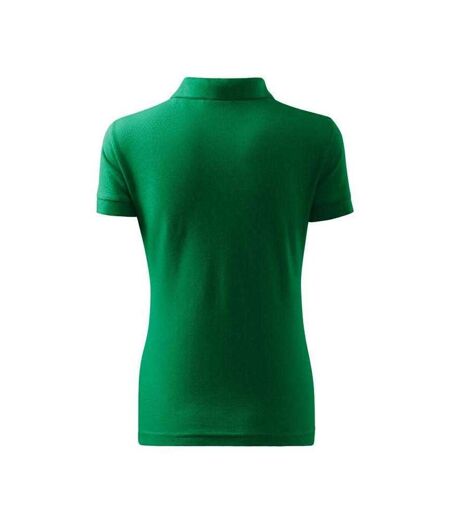 Womens/ladies Cotton Polo Shirt Green Malfini