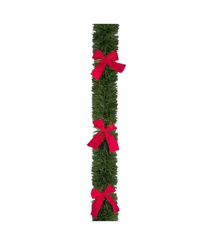 Bow tinsel 2.7m x 20cm green/red Premier