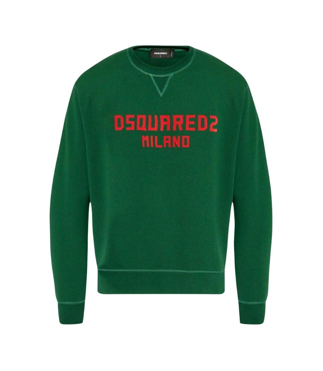 Sweat Motif/style Logo Milano Adulte Vert Rouge Vif DSquared2-1
