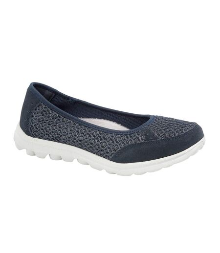 Boulevard Womens/Ladies Slip On Memory Foam Shoes (Navy) - UTDF1338