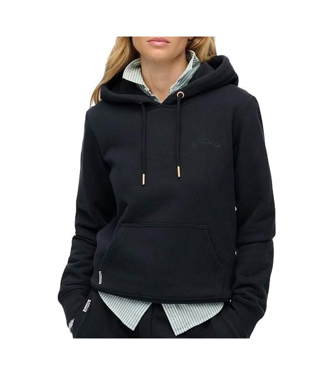 Sweat marine femme superdry essential logos-1