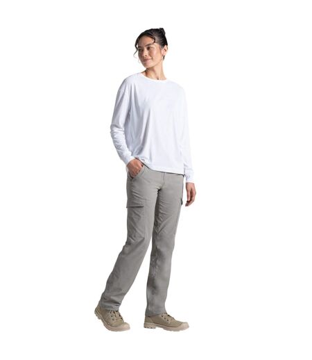 Pantalon Long À Poches Et Taille Mi-haute Semi-élastiquée Rif Femme Kaki Clair Craghoppers