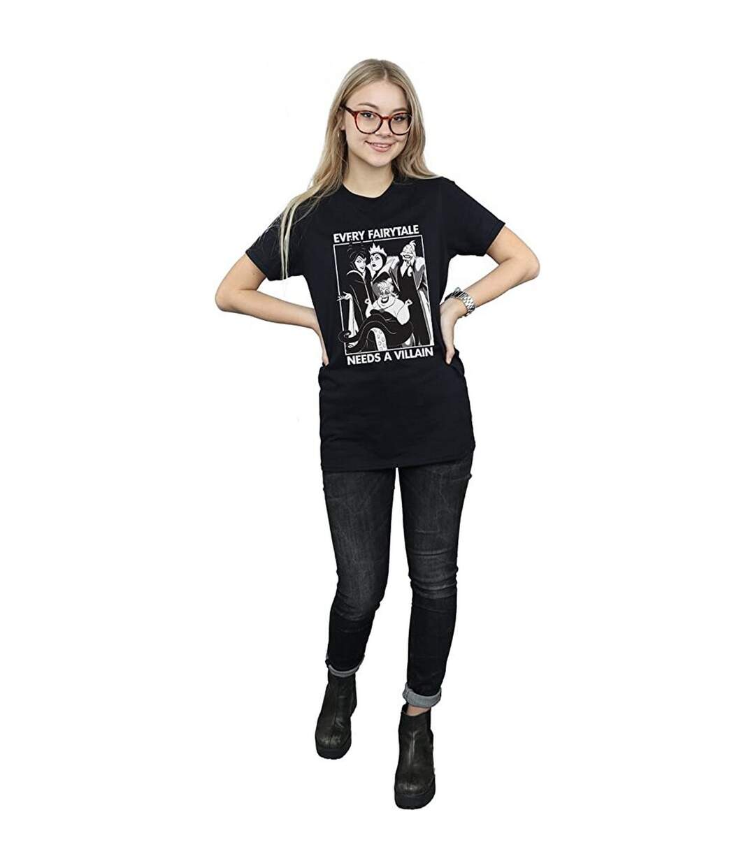 Disney - T-shirt EVERY FAIRY TALE NEEDS A VILLAIN - Femme (Noir) - UTBI1669-3