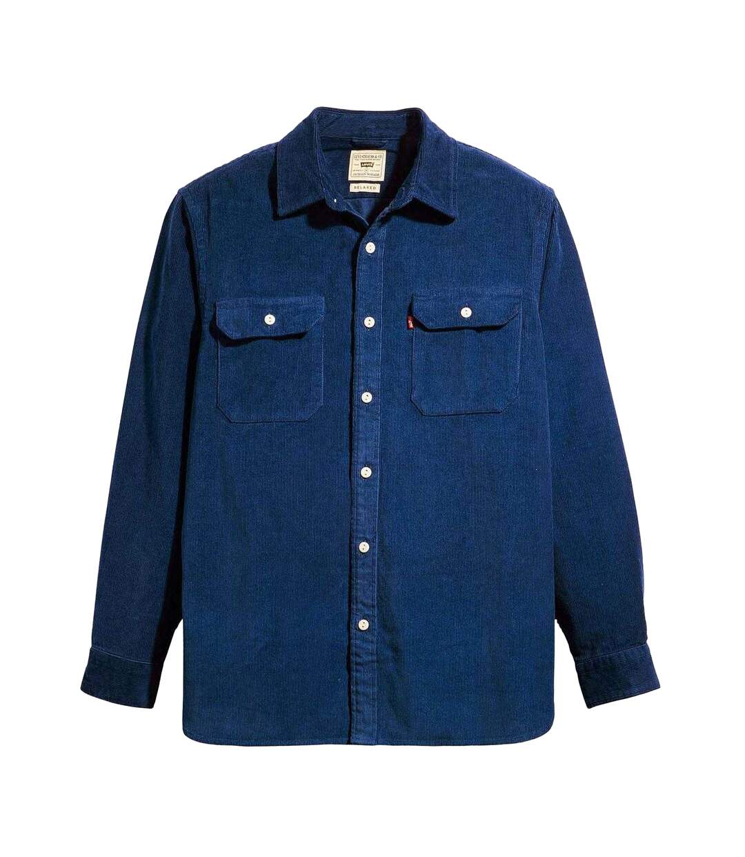Mens Jackson Worker Corduroy Ribbed Overshirt Dark Blue Levis-1