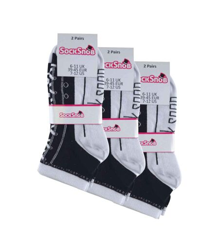 6 Pair Unisex Novelty Funny Lace Up Socks That Look Like Shoes