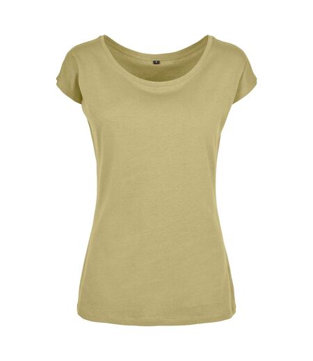 Build Your Brand Womens/Ladies Wide Neck T-Shirt (Sand) - UTRW8369