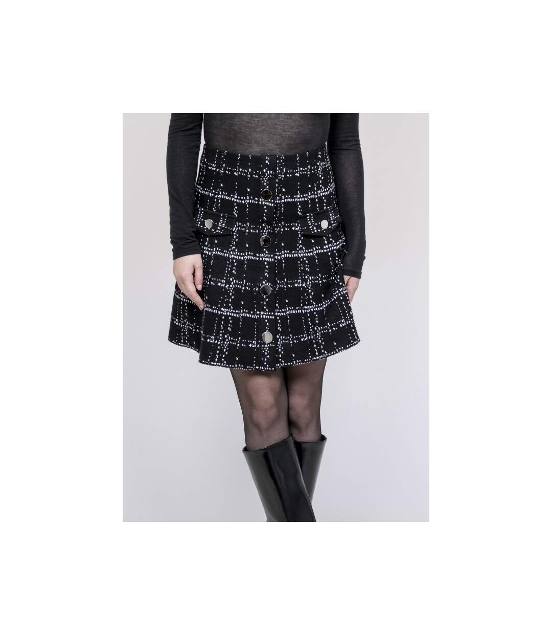 Jupe en maille boutons devant XIVRY - Dona X Lisa-3
