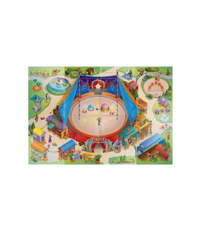 Tapis salon et chambre tissé motif enfant NAPPE CIRQUE A