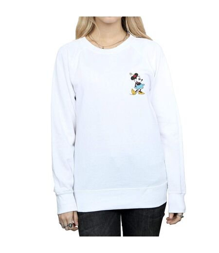 Disney Sweatshirt à la poitrine de Minnie Mouse Womens/Ladies (Blanc) - UTBI27005