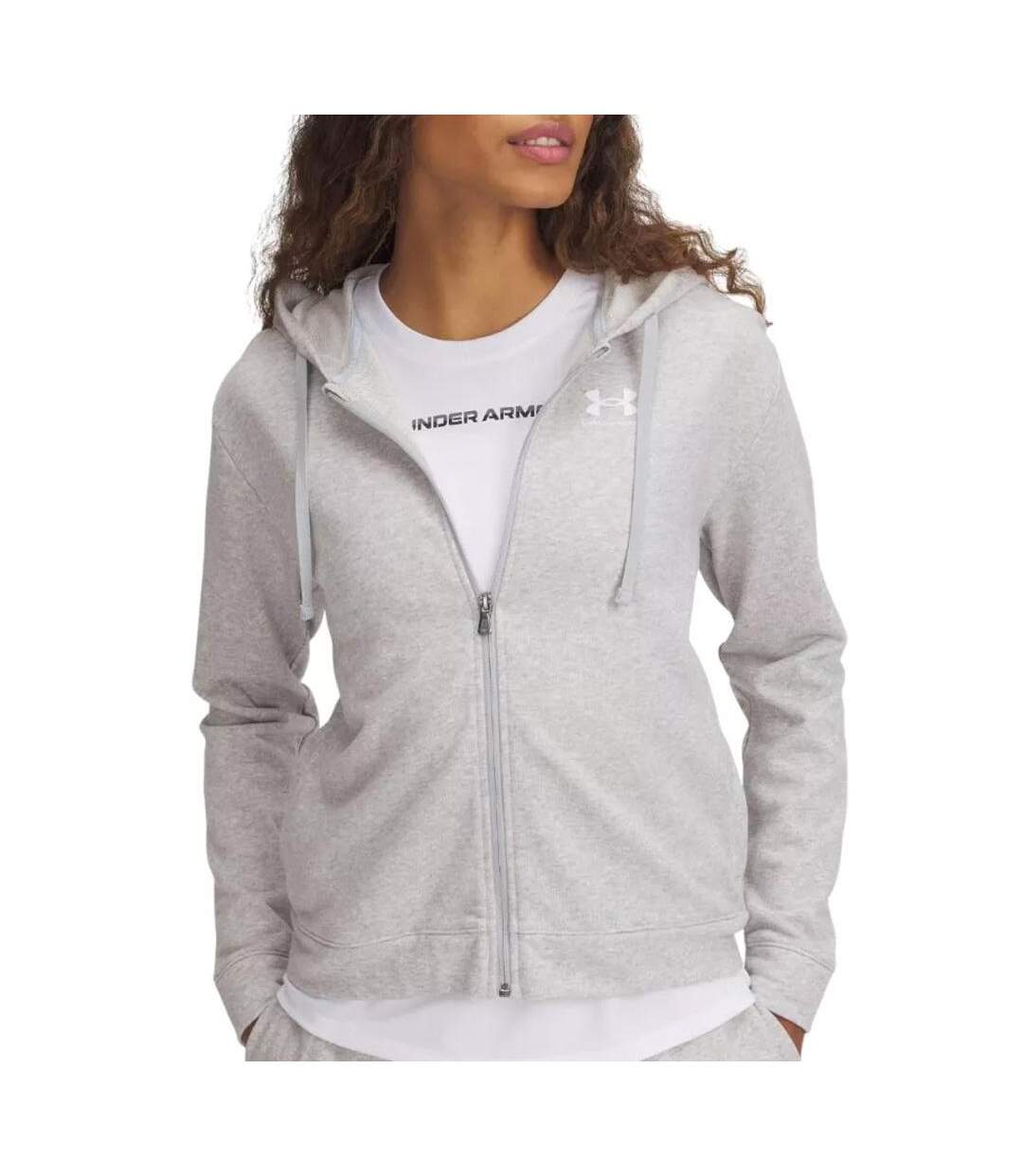 Sweat gris femme under armour rival terry-1