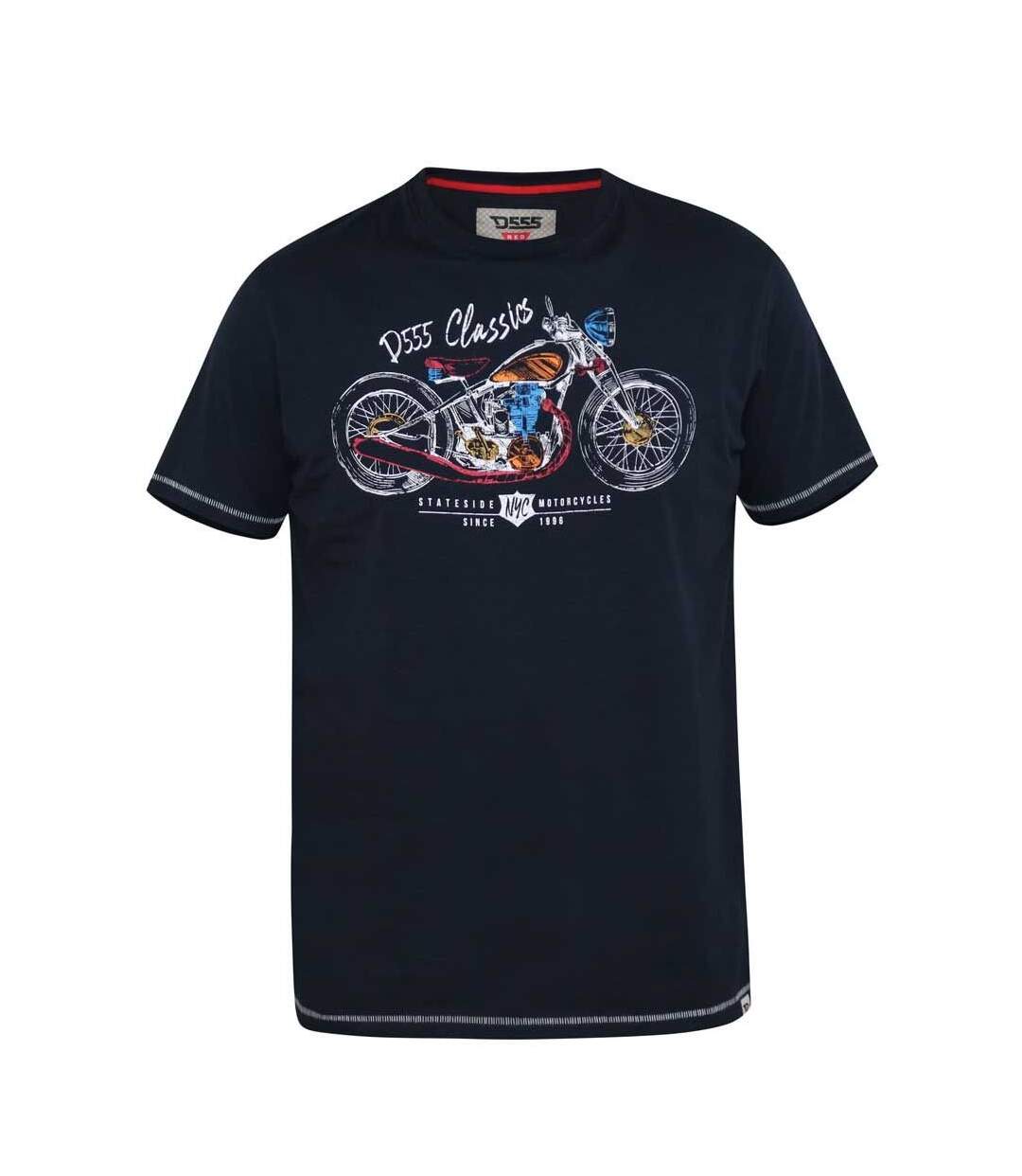 Duke Mens Denton D555 Motorbike Kingsize T-Shirt (Navy)