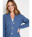 Gilet long boutonné torsades col V-4