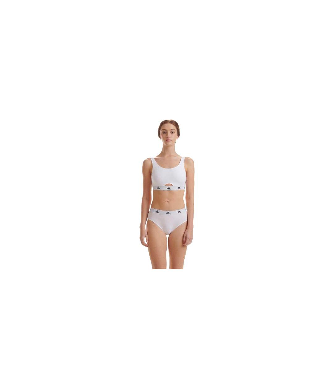 Lot De 3  Maillots De Bain 2 Pièces Motif/style Logo Femme Noir Blanc Gris Adidas-1