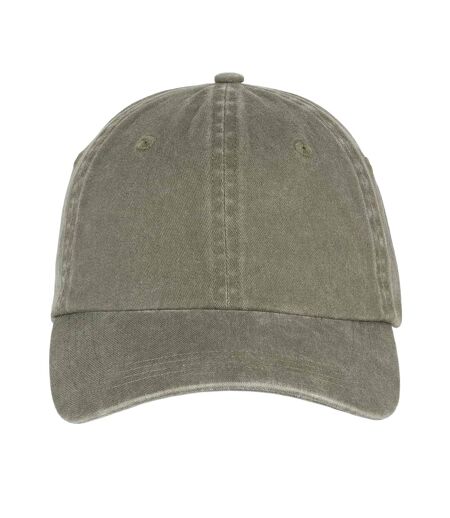 Unisex Adult Faded Washed Baseball Cap Khaki Native Spirit