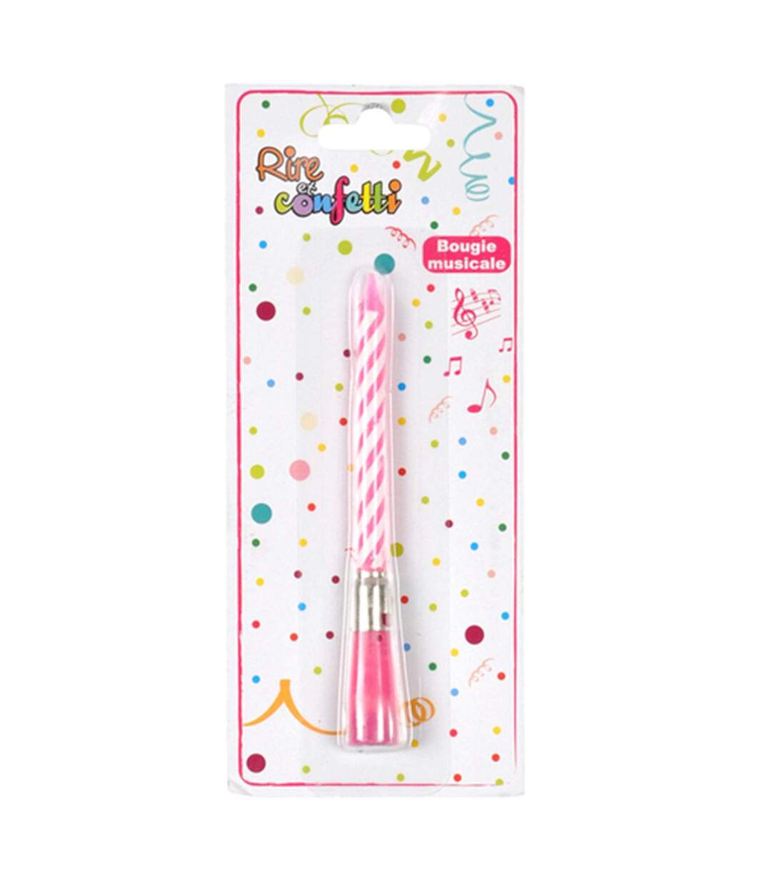 Bougie d'Anniversaire Musicale 12cm Rose-2