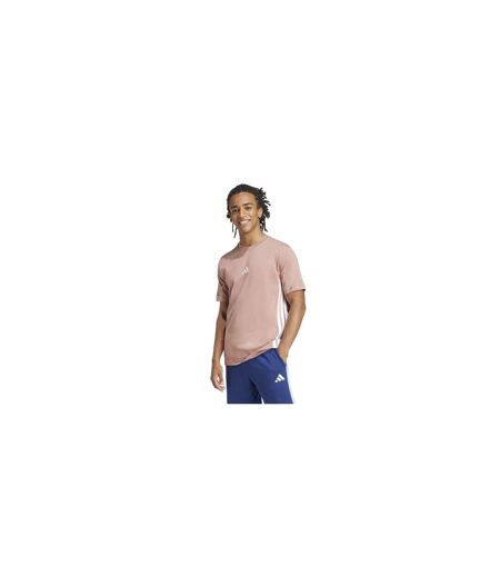 Mens Essential 3 Stripes Single Jersey T-shirt Clay White Adidas