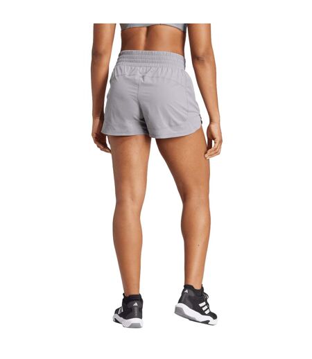 Womens/ladies Lux Stretch Woven Zip Pocket Sweat Shorts Grey Adidas