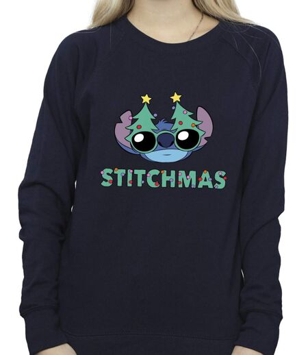 Disney Sweat Femme/Ladies Lilo & Stitch Stitchmas Glasses Sweatshirt (Bleu marine) - UTBI23129