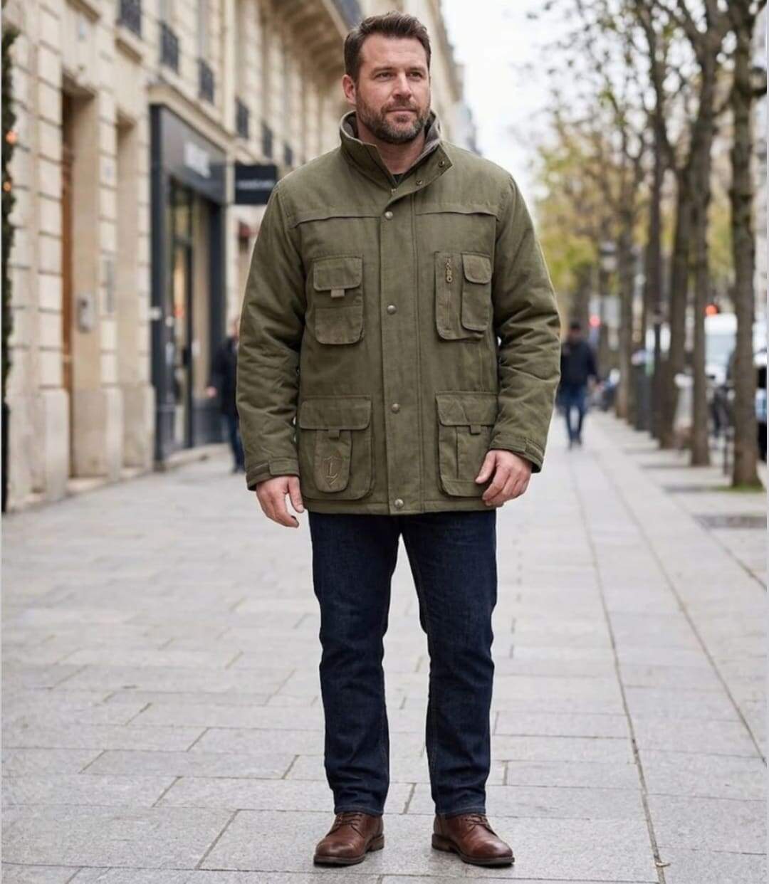 LEDERTYS GENTLEMAN — Veste outdoor marron : isolation polaire et tissu déperlant-5