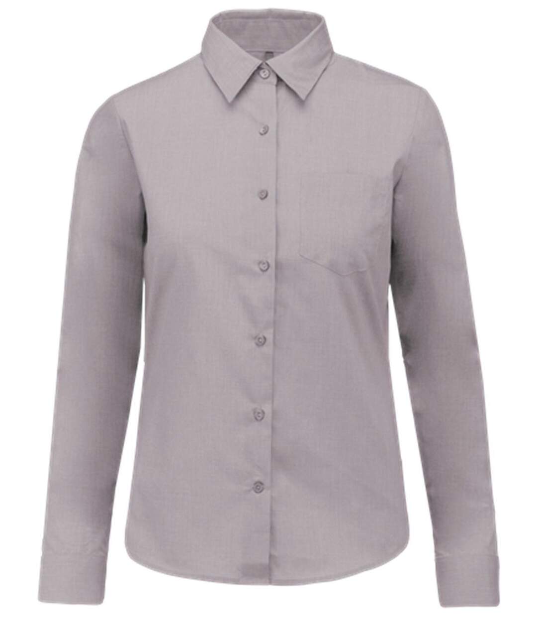 Chemise popeline manches longues - Femme - K549 - gris silver-2