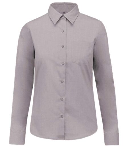 Chemise popeline manches longues - Femme - K549 - gris silver