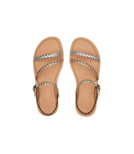 Womens/ladies kira metallic sandals silver/gold Toms