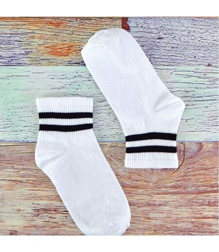 12 Pack Ladies Ankle Cotton Striped Socks