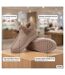 OZABI Pantoufles Femme Hiver Scandinave, Montantes Cheville, Semelle Crantée-4