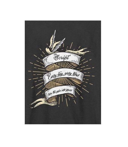 Unisex Adult Tattoo The Script T-shirt Charcoal Amplified