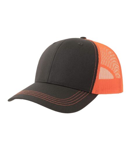 Casquette Trucker Motif/style 6 Panneaux Sonic-s Adulte Gris Foncé Orange Fluorescent Atlantis Headwear