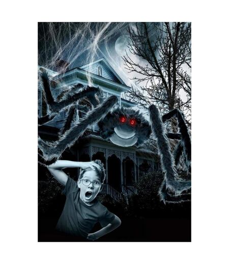 Giant spider outdoor wall decoration set one size black/white Smiffys