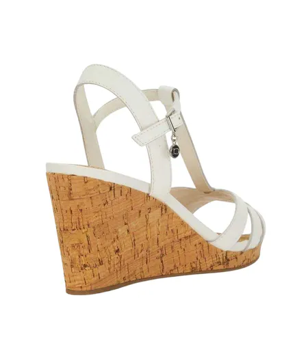 Sandales À Talons Compensés Keep Femme Blanc Dune London