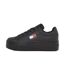 Womens/ladies Icon Leather Flatform Trainers Black Tommy Jeans-2