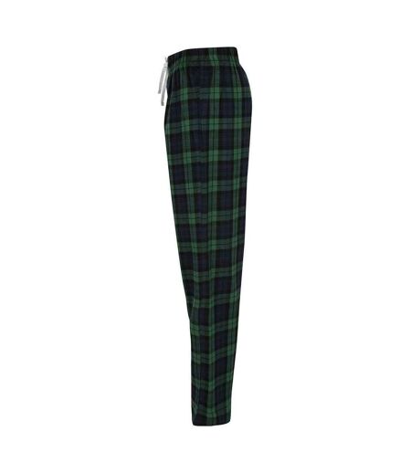 Womens/ladies tartan lounge pants navy/green SF