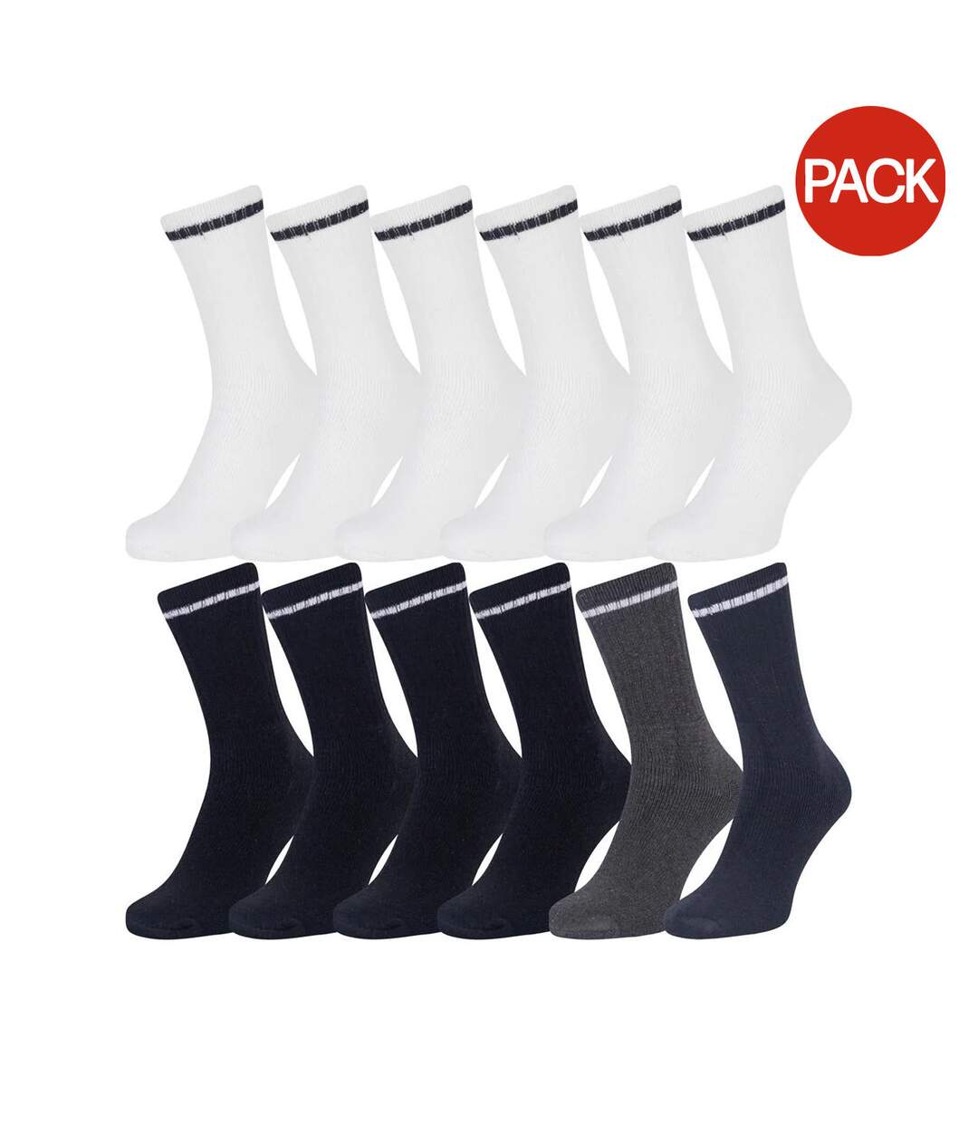 Pack of 12  Mens classic sports socks  multicoloured Iron Mountain-1