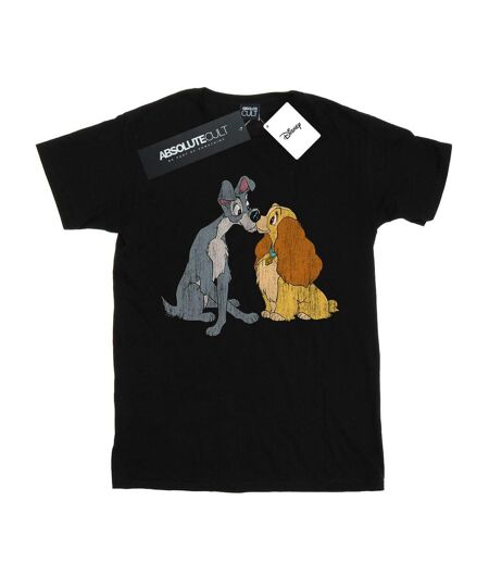 Disney - T-shirt LADY AND THE TRAMP DISTRESSED KISS - Femme (Noir) - UTBI17959