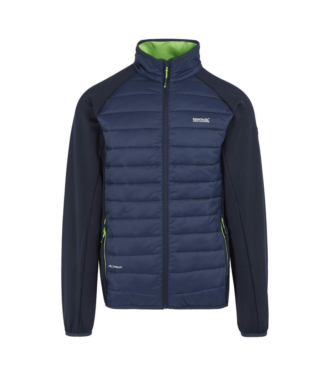 Mens clumber iv full zip hybrid jacket navy/green flash Regatta