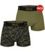 Pack Of 2  Mens Camo Boxer Briefs  Khaki Lonsdale-2