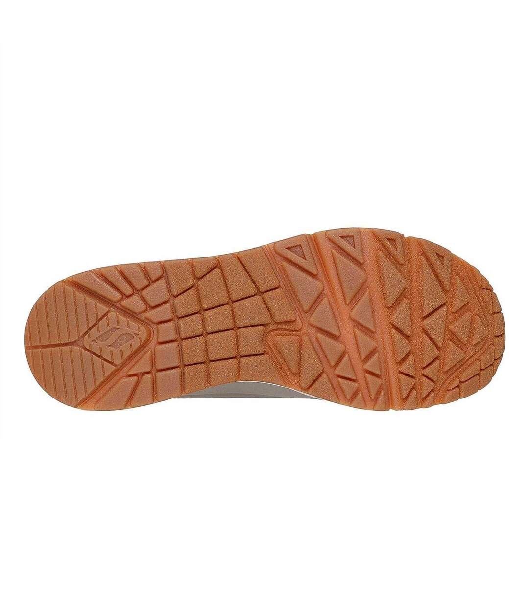 Baskets Uno Stand On Air Femme Beige Taupe Or Métallisé Skechers-4
