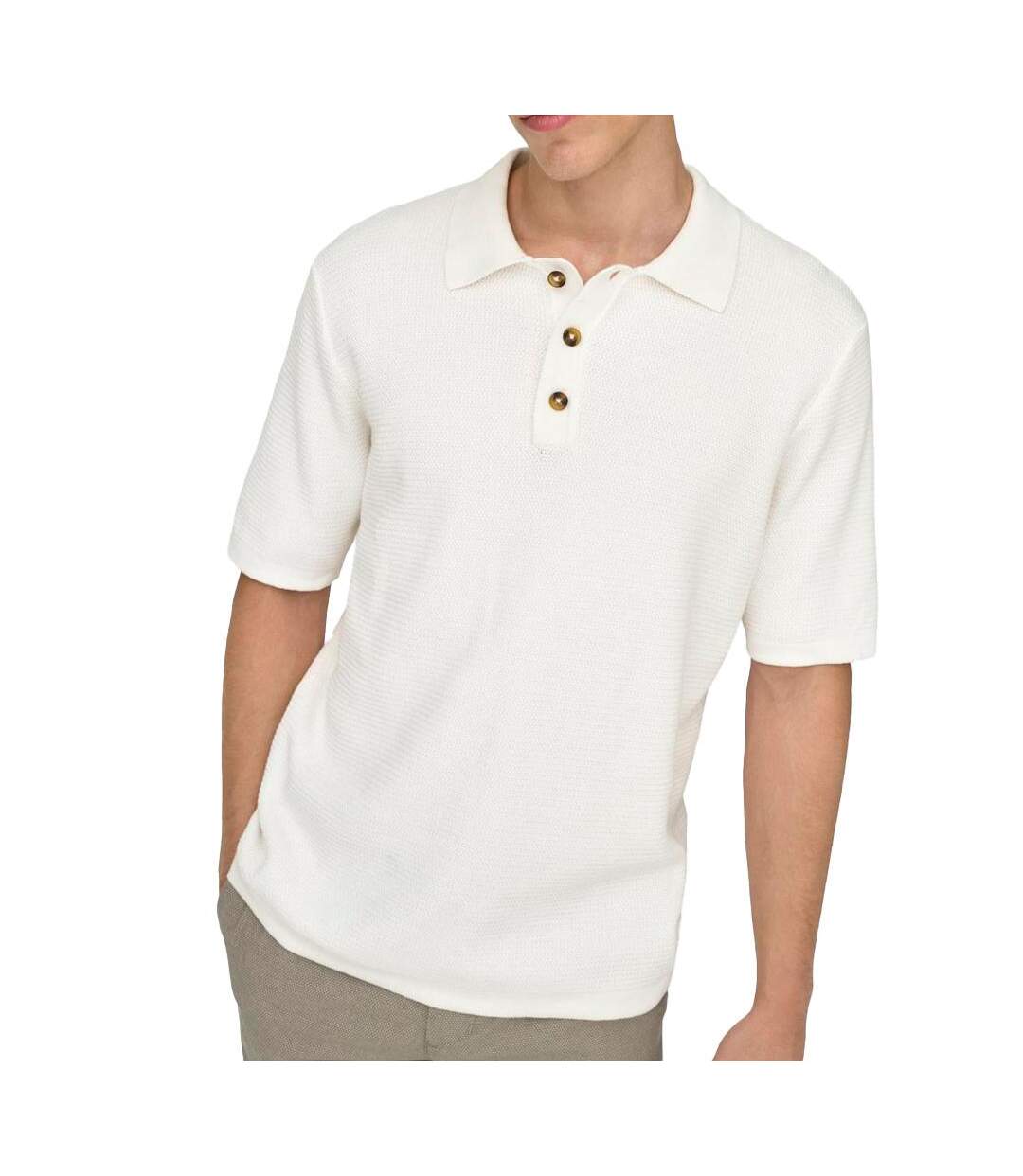 Polo blanc homme only & sons seric reg-1