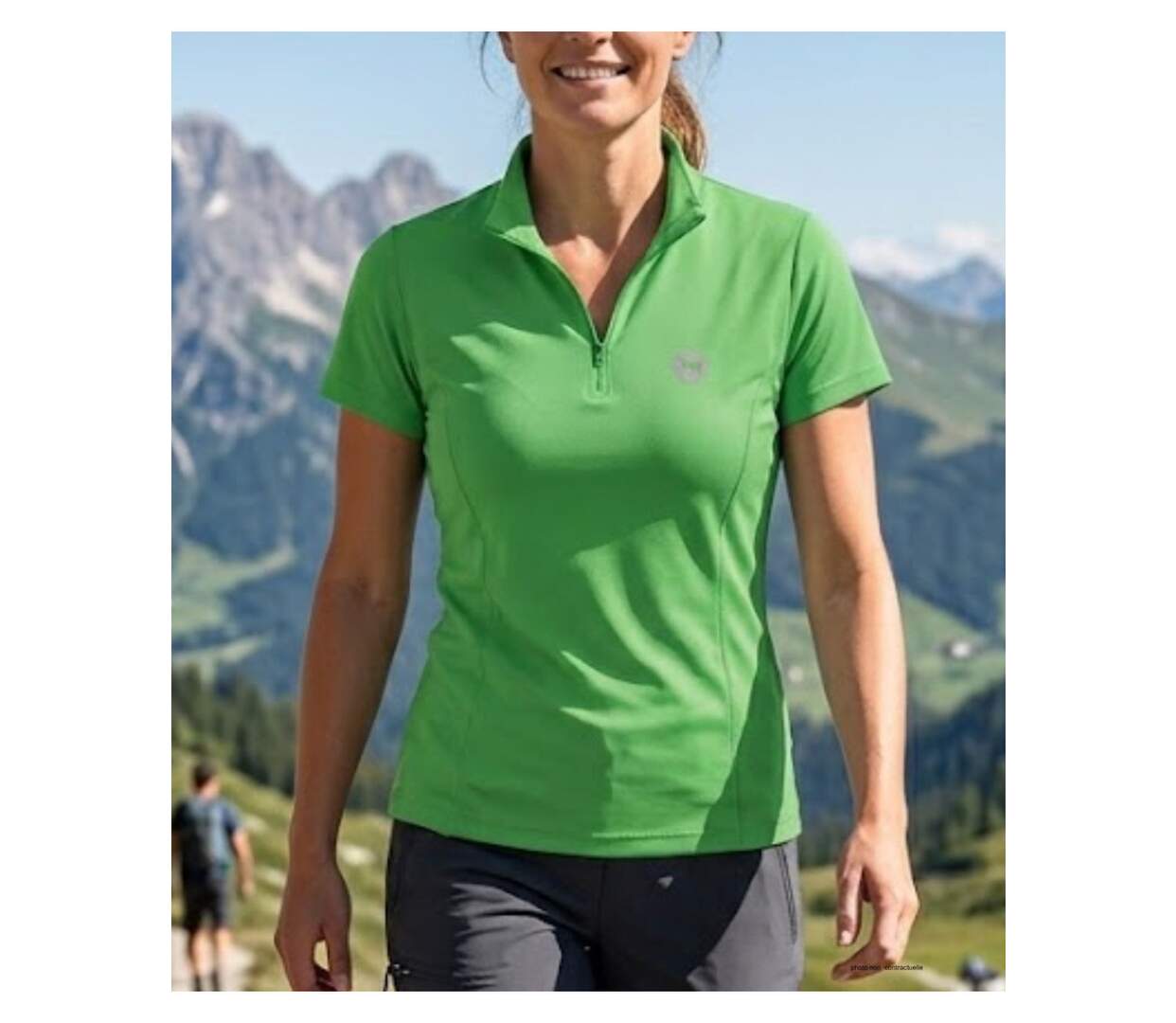 Polo de randonnée OGALO SE1189V vert : performance et confort outdoor-1