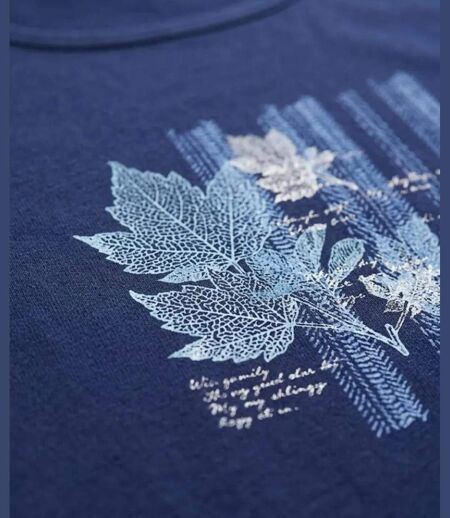 Tee-shirt MAYFLOWER NAVY2 marine à sérigraphie : le confort créatif